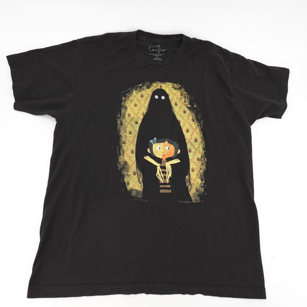 Coraline T-Shirt Mens Large Black Graphic Other Mother Beldam LAIKA Horror Movie